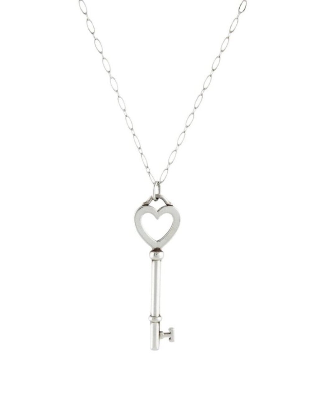 Tiffany & Co. Large Heart Key Pendant Necklace